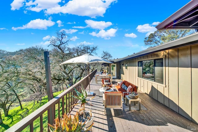 deck with outdoor lounge area