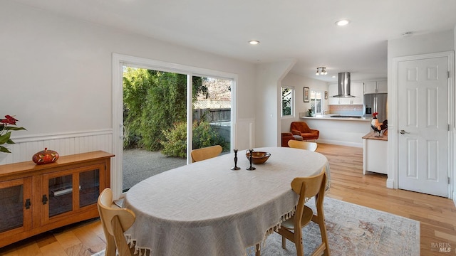 dining room featuring light hardwood / wood-style flooring