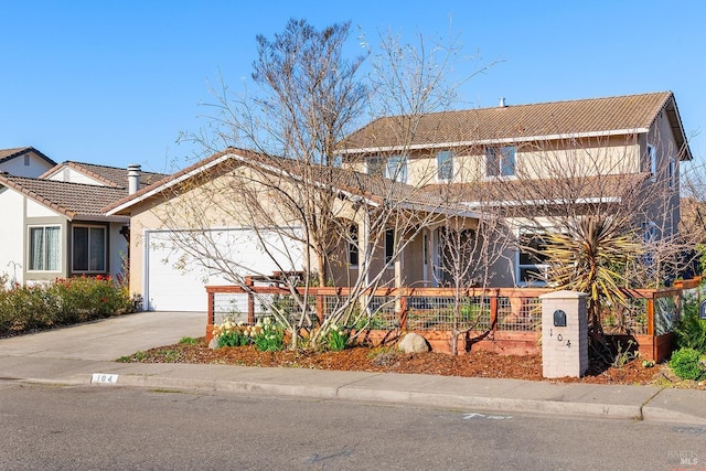 view of front facade with a garage