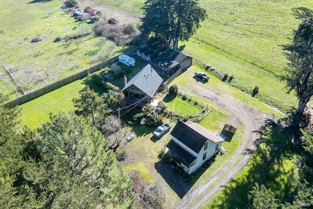 aerial view featuring a rural view