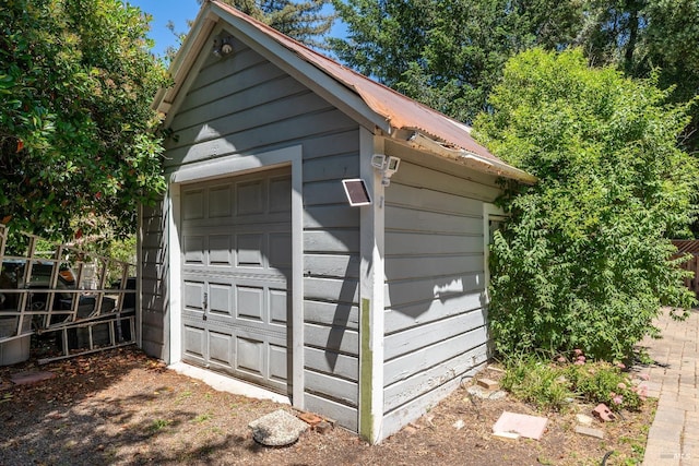 view of garage