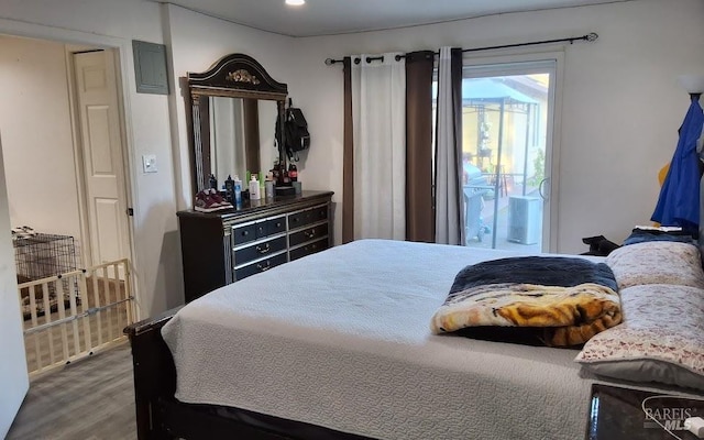 bedroom featuring wood-type flooring