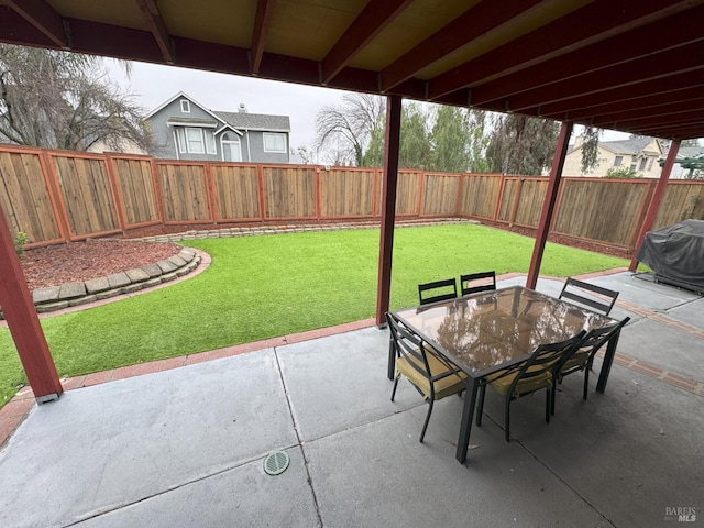 view of patio / terrace with a grill