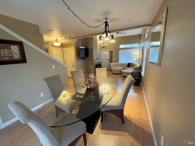 dining space featuring light hardwood / wood-style floors