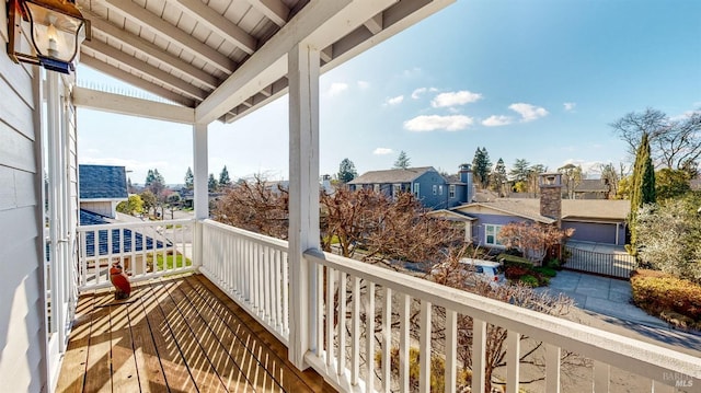 balcony featuring a residential view