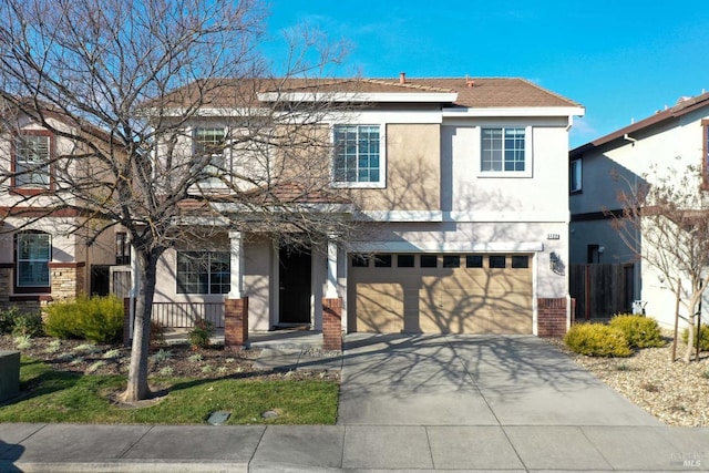 view of front of home with a garage