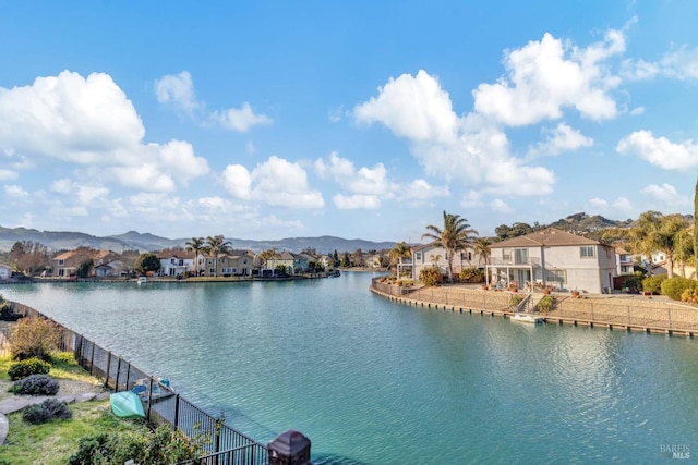 property view of water featuring a mountain view