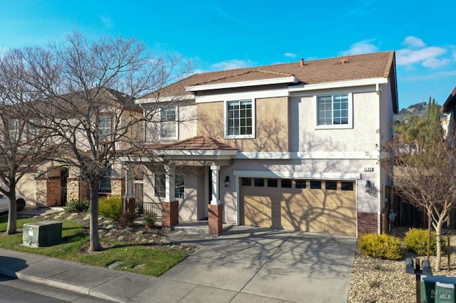 view of front of property featuring a garage