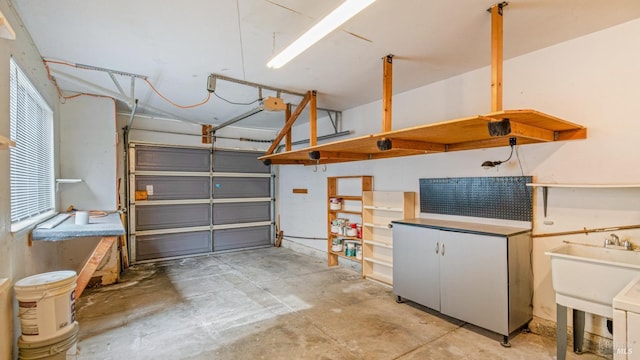 garage featuring a sink