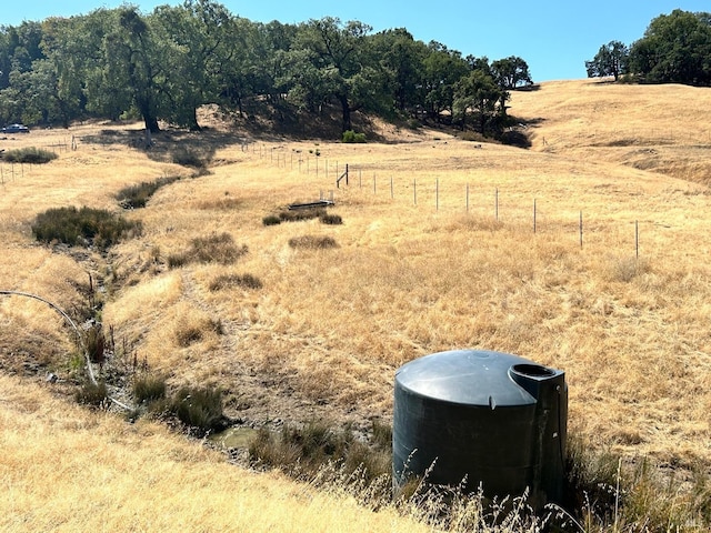 view of yard with a rural view