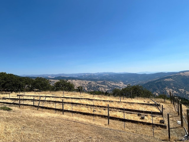 view of mountain feature featuring a rural view