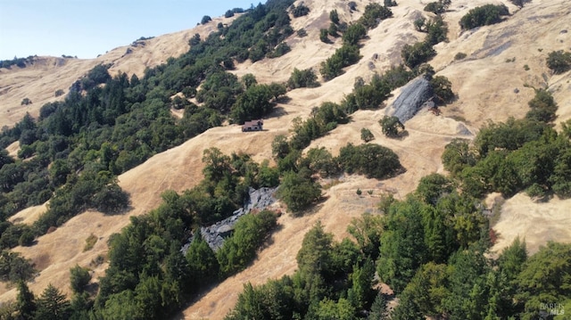 drone / aerial view with a mountain view