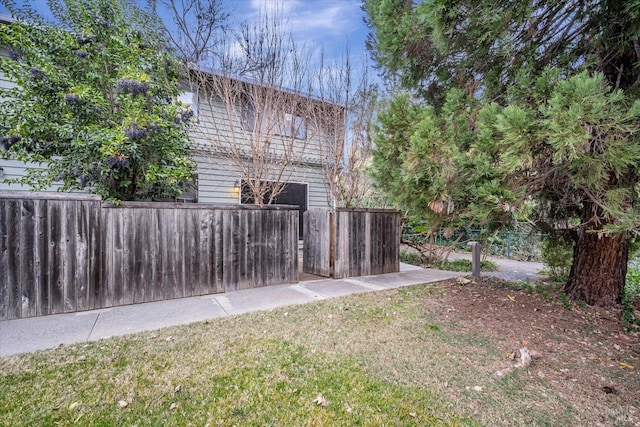 view of yard with fence