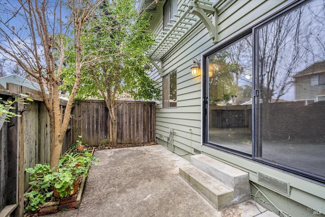 view of patio with a fenced backyard