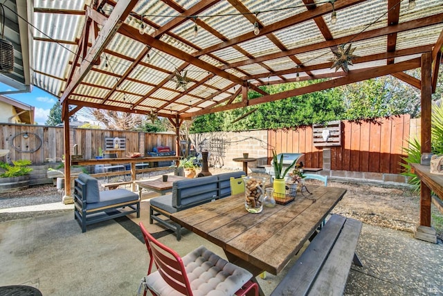 view of patio / terrace with a pergola