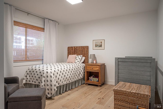 bedroom featuring light hardwood / wood-style floors