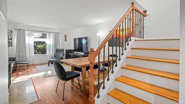 interior space with hardwood / wood-style flooring