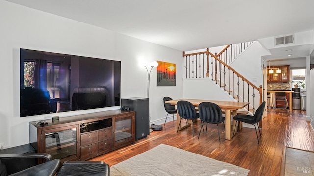 living room featuring hardwood / wood-style floors