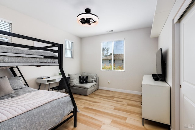 bedroom featuring light hardwood / wood-style flooring