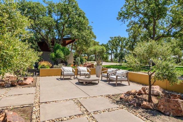 view of patio with an outdoor living space