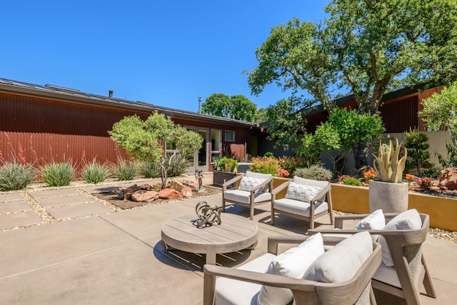 view of patio with an outdoor living space