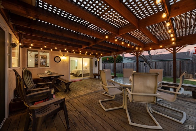 wooden deck with a pergola