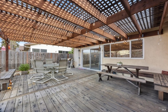 wooden deck with a pergola