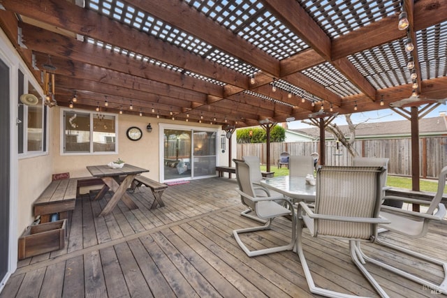 deck with a pergola