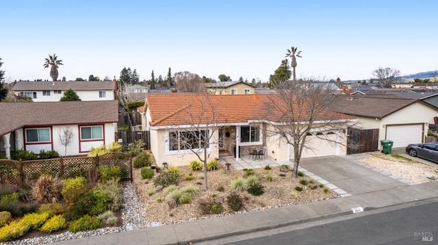 single story home with a garage