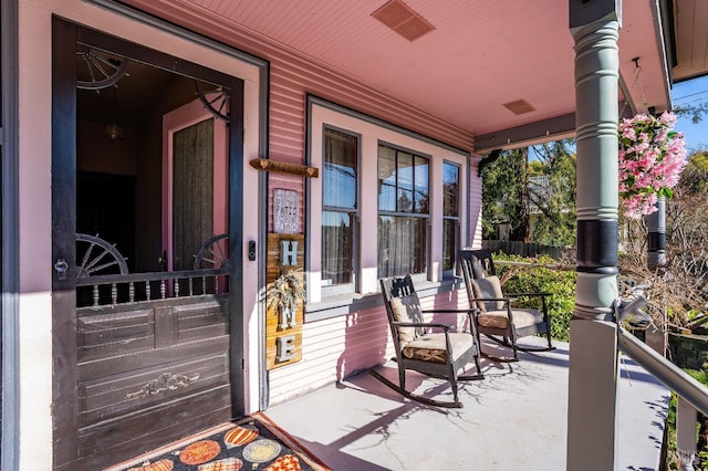 view of patio with covered porch