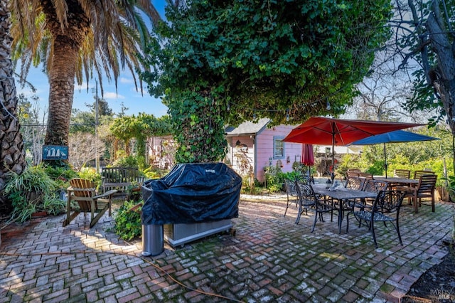 view of patio with grilling area