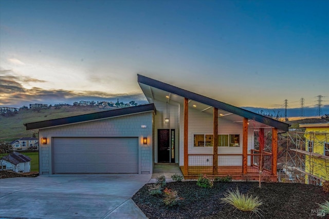 view of front of home featuring a garage