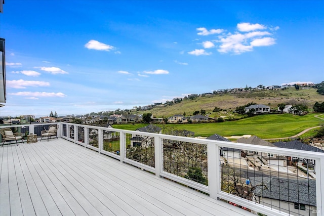 deck featuring a yard