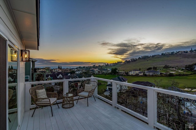 view of deck at dusk