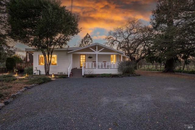 view of front of house with a porch