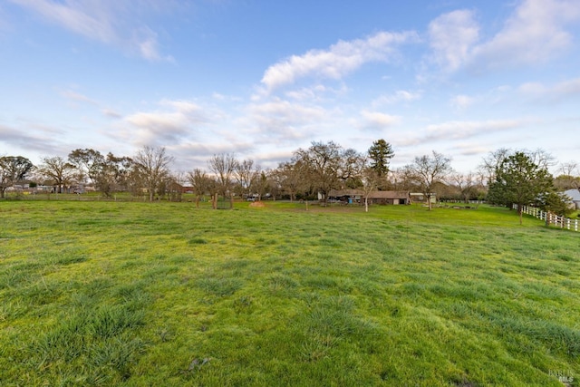 view of yard with a rural view