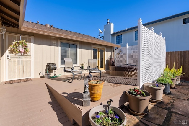 view of patio featuring a deck