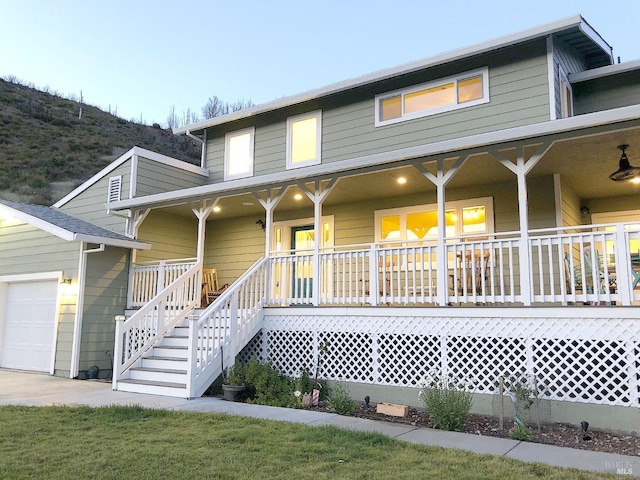 view of front of home with covered porch