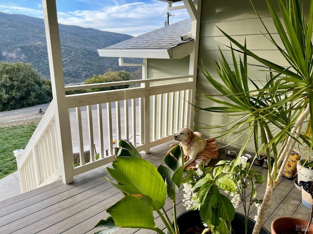 balcony with a mountain view