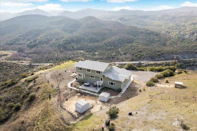 drone / aerial view with a mountain view