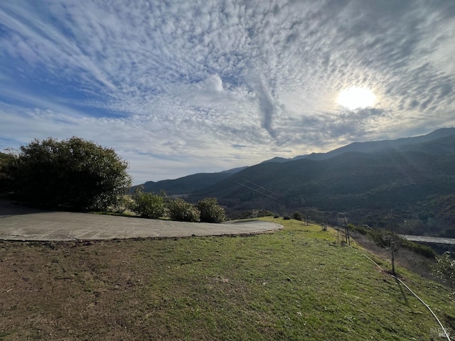 view of mountain feature featuring a rural view