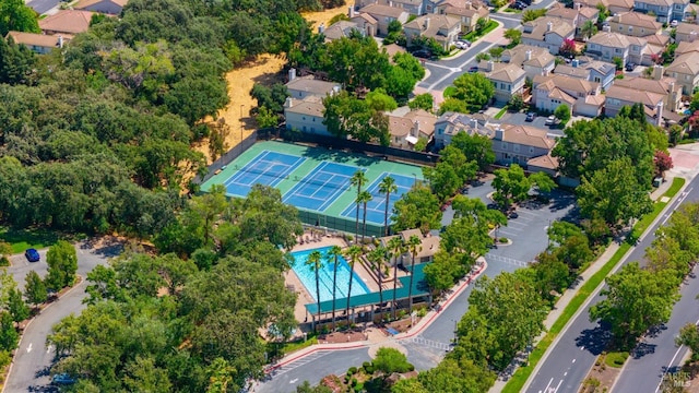 drone / aerial view with a residential view