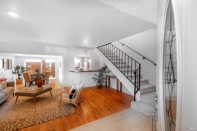 living room featuring hardwood / wood-style floors