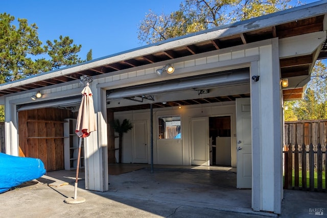 view of garage