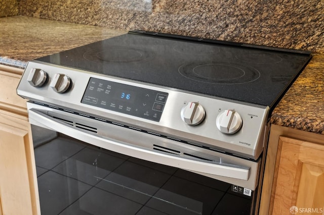 details with stainless steel electric range