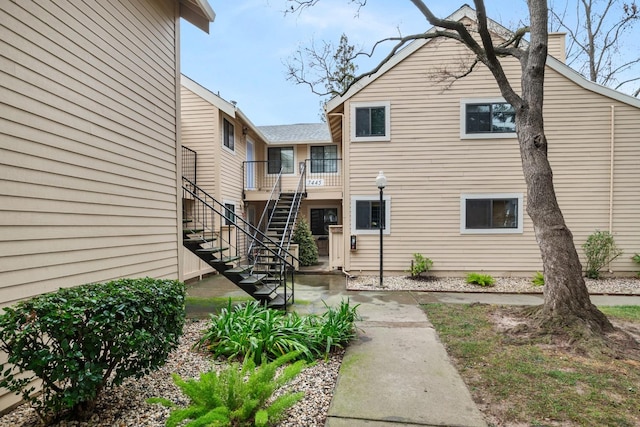 exterior space with stairs