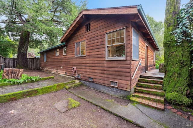 view of home's exterior with a patio area