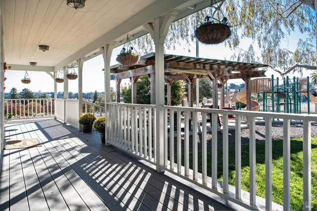 1656 Middle Two Rock Rd, Petaluma, CA 94952 - wooden terrace featuring a playground