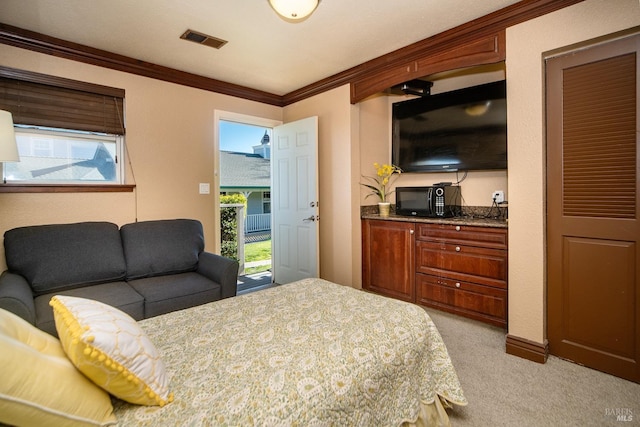 1656 Middle Two Rock Rd, Petaluma, CA 94952 - bedroom featuring light colored carpet, multiple windows, and crown molding