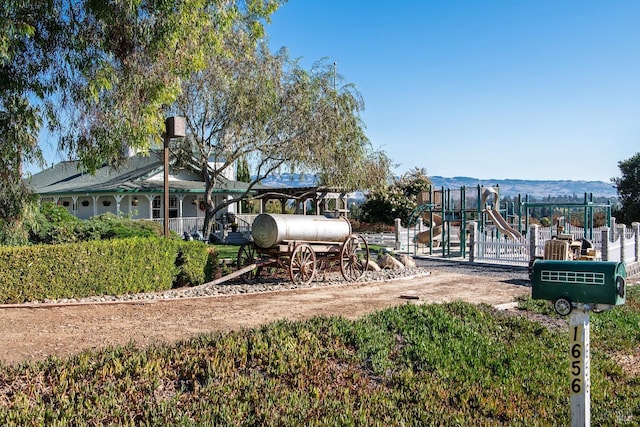 view of community jungle gym